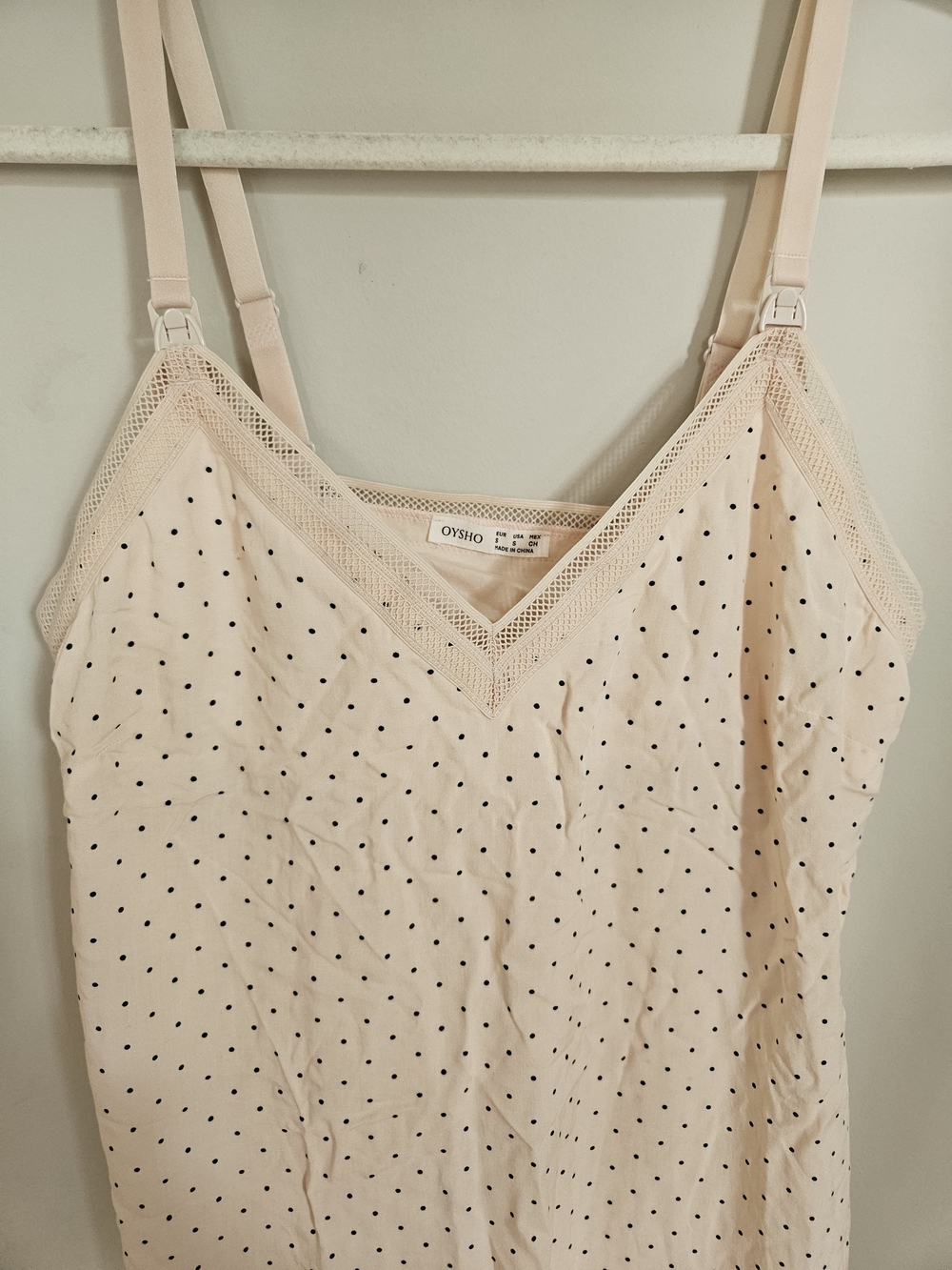 Oysho Blush Pink&Polka Dot Nursing Nightgown Size S